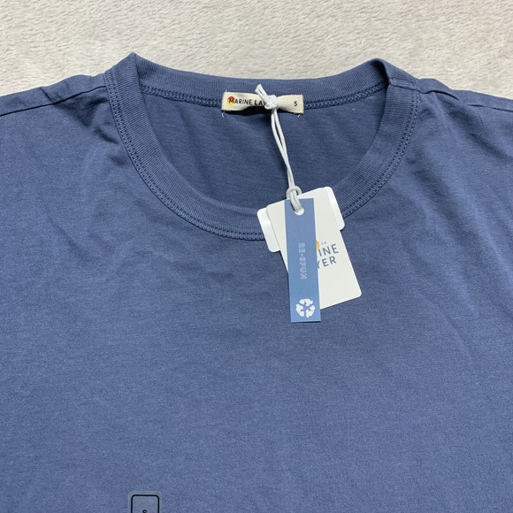 NWT Marine Layer Signature Sea Change Crew Tee Men's S Vintage Indigo MSRP $45 - Picture 5 of 9